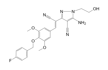 5-Amino-3-(1-cyano-2-{4-[(4-fluorobenzyl)oxy]-3,5-dimethoxyphenyl}ethenyl)-1-(2-hydroxyethyl)-1H-pyrazole-4-carbonitrile