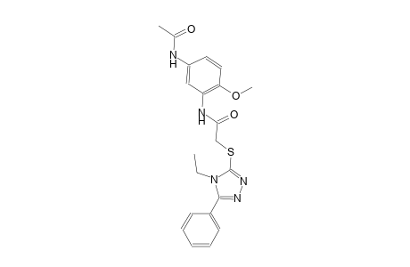 N-[5-(acetylamino)-2-methoxyphenyl]-2-[(4-ethyl-5-phenyl-4H-1,2,4-triazol-3-yl)sulfanyl]acetamide