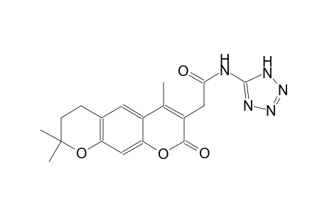 N-(1H-tetrazol-5-yl)-2-(4,8,8-trimethyl-2-oxo-2,6,7,8-tetrahydropyrano[3,2-g]chromen-3-yl)acetamide