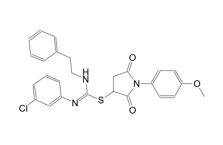 carbamimidothioic acid, N'-(3-chlorophenyl)-N-(2-phenylethyl)-, 1-(4-methoxyphenyl)-2,5-dioxo-3-pyrrolidinyl ester
