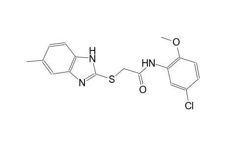 N-(5-chloro-2-methoxyphenyl)-2-[(5-methyl-1H-benzimidazol-2-yl)sulfanyl]acetamide