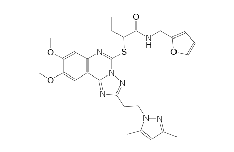 2-({2-[2-(3,5-dimethyl-1H-pyrazol-1-yl)ethyl]-8,9-dimethoxy[1,2,4]triazolo[1,5-c]quinazolin-5-yl}sulfanyl)-N-(2-furylmethyl)butanamide
