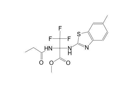 methyl 3,3,3-trifluoro-2-[(6-methyl-1,3-benzothiazol-2-yl)amino]-2-(propionylamino)propanoate
