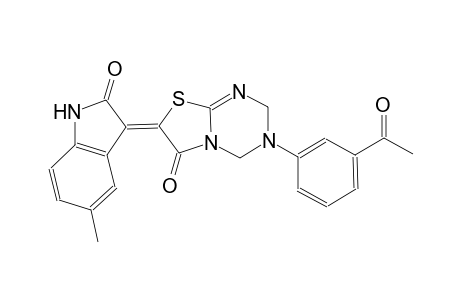 (7Z)-3-(3-acetylphenyl)-7-(5-methyl-2-oxo-1,2-dihydro-3H-indol-3-ylidene)-3,4-dihydro-2H-[1,3]thiazolo[3,2-a][1,3,5]triazin-6(7H)-one