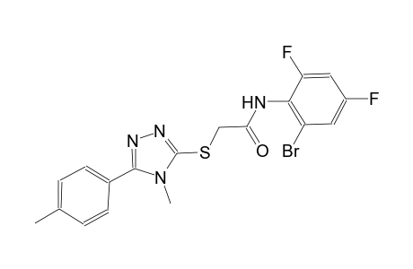 N-(2-bromo-4,6-difluorophenyl)-2-{[4-methyl-5-(4-methylphenyl)-4H-1,2,4-triazol-3-yl]sulfanyl}acetamide
