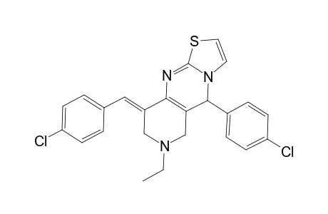 7-ethyl-9-(4-chlorobenzyl-idene)-5-(4-chlorophenyl)-6,7,8,9-tetrahydro-5H-pyrido[4,3-d]thiazolo[3,2-a]pyramidines