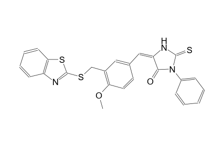 (5E)-5-{3-[(1,3-benzothiazol-2-ylsulfanyl)methyl]-4-methoxybenzylidene}-3-phenyl-2-thioxo-4-imidazolidinone