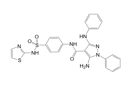 5-Amino-1-phenyl-3-(phenylamino)-N-(4-(N-thiazol-2-ylsulfamoyl)phenyl)-1H-pyrazole-4-carboxamide