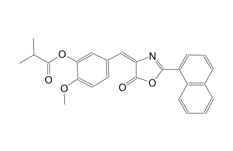 2-methoxy-5-[(E)-(2-(1-naphthyl)-5-oxo-1,3-oxazol-4(5H)-ylidene)methyl]phenyl 2-methylpropanoate