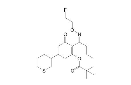 Propanoic acid, 2,2-dimethyl-, 2-[1-[(2-fluoroethoxy)imino]butyl]-3-oxo-5-(tetrahydro-2H-thiopyran-3-yl)-1-cyclohexen-1-yl ester