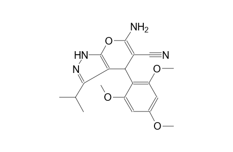 pyrano[2,3-c]pyrazole-5-carbonitrile, 6-amino-1,4-dihydro-3-(1-methylethyl)-4-(2,4,6-trimethoxyphenyl)-