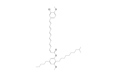 2,4,6,8,10,12-Tridecahexaenoic acid, 13-(3-chloro-4-methoxyphenyl)-, 3-methoxy-2-(9-methyldecyl)-5-pentylphenyl ester