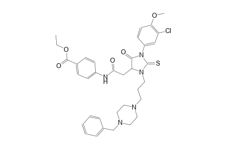 benzoic acid, 4-[[[1-(3-chloro-4-methoxyphenyl)-5-oxo-3-[3-[4-(phenylmethyl)-1-piperazinyl]propyl]-2-thioxo-4-imidazolidinyl]acetyl]amino]-,