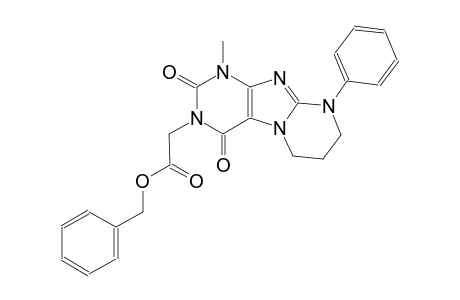 benzyl (1-methyl-2,4-dioxo-9-phenyl-1,4,6,7,8,9-hexahydropyrimido[2,1-f]purin-3(2H)-yl)acetate