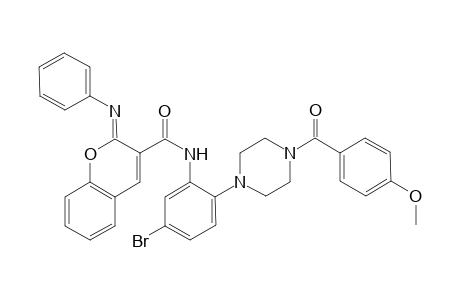 N-(2-(4-(4-Methoxybenzoyl)piperazin-1-yl)-5-bromophenyl)-2-(phenylimino)-2H-chromene-3-carboxamide