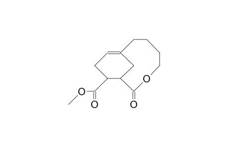 11-exo-Carbomethoxy-3-oxa-bicyclo(6.3.1)dodec-8(9)-en-2-one