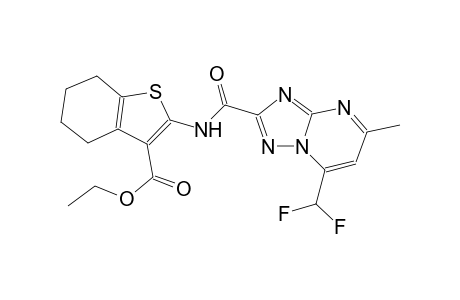 ethyl 2-({[7-(difluoromethyl)-5-methyl[1,2,4]triazolo[1,5-a]pyrimidin-2-yl]carbonyl}amino)-4,5,6,7-tetrahydro-1-benzothiophene-3-carboxylate