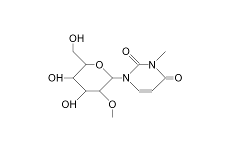 3-Methyl-1-(2-O-methyl-B-D-glucopyranosyl-2,4-pyrimidinedione