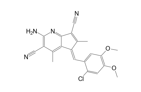 (5E)-2-amino-5-(2-chloro-4,5-dimethoxybenzylidene)-4,6-dimethyl-5H-cyclopenta[b]pyridine-3,7-dicarbonitrile