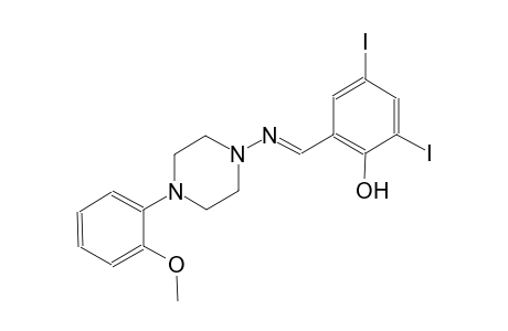 2,4-diiodo-6-((E)-{[4-(2-methoxyphenyl)-1-piperazinyl]imino}methyl)phenol