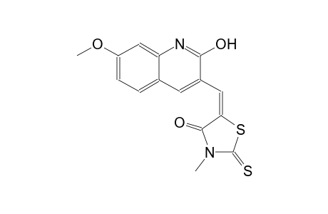 4-thiazolidinone, 5-[(2-hydroxy-7-methoxy-3-quinolinyl)methylene]-3-methyl-2-thioxo-, (5E)-