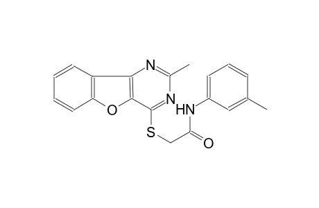 2-[(2-methyl[1]benzofuro[3,2-d]pyrimidin-4-yl)sulfanyl]-N-(3-methylphenyl)acetamide
