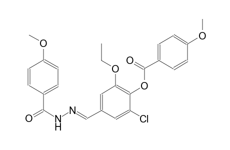 2-chloro-6-ethoxy-4-{(E)-[(4-methoxybenzoyl)hydrazono]methyl}phenyl 4-methoxybenzoate