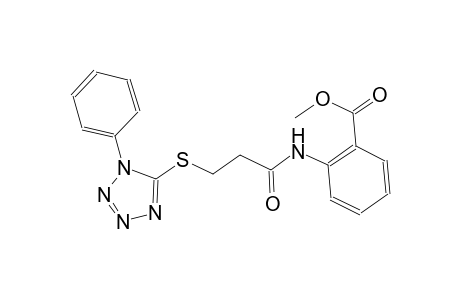 benzoic acid, 2-[[1-oxo-3-[(1-phenyl-1H-tetrazol-5-yl)thio]propyl]amino]-, methyl ester