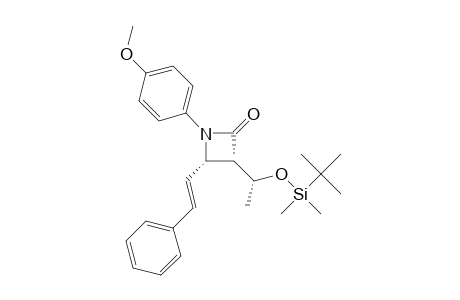 2-Azetidinone, 3-[1-[[(1,1-dimethylethyl)dimethylsilyl]oxy]ethyl]-1-(4-methoxyphenyl)-4-(2-phenylethenyl)-, [3S-[3.alpha.(S*),4.beta.]]-