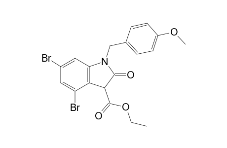 4,6-Dibromo-1-[(4-methoxyphenyl)methyl]-2-oxo-3H-indole-3-carboxylic acid ethyl ester
