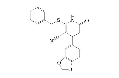 3-pyridinecarbonitrile, 4-(1,3-benzodioxol-5-yl)-1,4,5,6-tetrahydro-6-oxo-2-[(phenylmethyl)thio]-