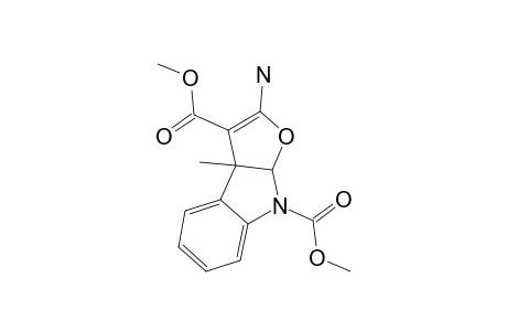 CIS-(+/-)-DIMETHYL-3A,8A-DIHYDRO-3A-METHYL-2-AMINO-8H-FURO-[2,3-B]-INDOLE-3,8-DICARBOXYLATE