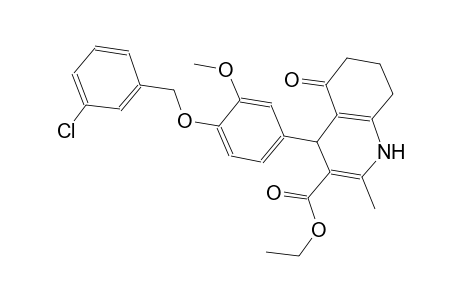 ethyl 4-{4-[(3-chlorobenzyl)oxy]-3-methoxyphenyl}-2-methyl-5-oxo-1,4,5,6,7,8-hexahydro-3-quinolinecarboxylate