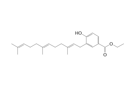 4-Hydroxy-3-[(2E,6E)-3,7,11-trimethyldodeca-2,6,10-trienyl]benzoic acid ethyl ester