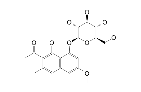 6-METHYL-7-ACETYL-1,8-DIHYDROXY-3-METHOXY-NAPHTHALENE-1-O-BETA-D-GLUCOPYRANOSIDE
