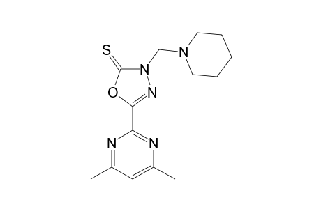 3-CYCLOHEXYLAMINOMETHYL-5-(4,6-DIMETHYL-2-PYRIMIDINYL)-1,3,4-OXADIAZOLE-2-THIONE