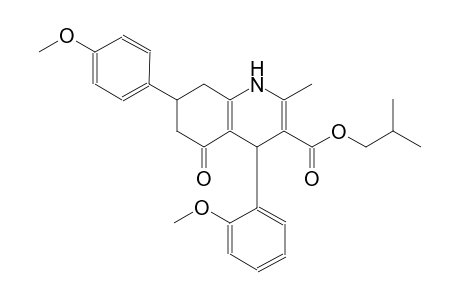 isobutyl 4-(2-methoxyphenyl)-7-(4-methoxyphenyl)-2-methyl-5-oxo-1,4,5,6,7,8-hexahydro-3-quinolinecarboxylate