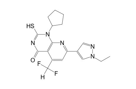 pyrido[2,3-d]pyrimidin-4(1H)-one, 1-cyclopentyl-5-(difluoromethyl)-7-(1-ethyl-1H-pyrazol-4-yl)-2-mercapto-