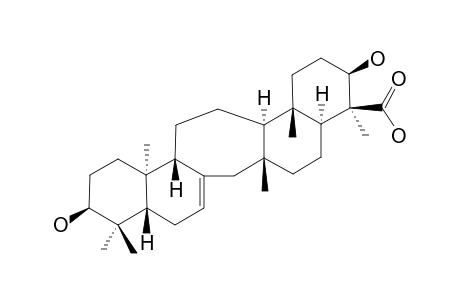 LYCERNUIC-ACID-A;3-BETA,21-BETA-DIHYDROXYSERRAT-14-EN-24-OIC-ACID