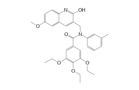 3,4,5-triethoxy-N-[(2-hydroxy-6-methoxy-3-quinolinyl)methyl]-N-(3-methylphenyl)benzamide