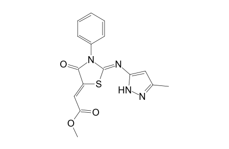 (Z)-Methyl 2-[(Z)-3-phenyl-2-(3-methyl-1H-pyrazol-5-yl-imino)-4-oxothiazolidin-5-ylidene]acetate