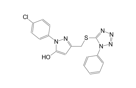1H-pyrazol-5-ol, 1-(4-chlorophenyl)-3-[[(1-phenyl-1H-tetrazol-5-yl)thio]methyl]-
