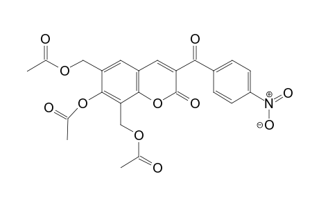 2H-1-benzopyran-2-one, 7-(acetyloxy)-6,8-bis[(acetyloxy)methyl]-3-(4-nitrobenzoyl)-