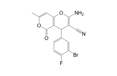 4H,5H-pyrano[4,3-b]pyran-3-carbonitrile, 2-amino-4-(3-bromo-4-fluorophenyl)-7-methyl-5-oxo-