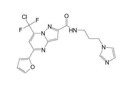 7-[chloranyl-bis(fluoranyl)methyl]-5-(furan-2-yl)-N-(3-imidazol-1-ylpropyl)pyrazolo[1,5-a]pyrimidine-2-carboxamide