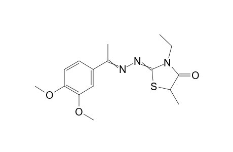 2-(2-(1-(3,4-Dimethoxyphenyl)ethylidine)hydrazono)-3-ethyl-5-methylthiazolidin-4-one