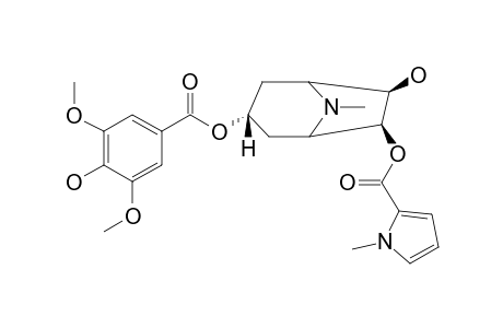 7-BETA-HYDROXYCATUABINE-F;3-ALPHA-(4-HYDROXY-3,5-DIMETHOXYBENZOYLOXY)-6-BETA-(1-METHYL-1H-PYRROL-2-YLCARBONYLOXY)-7-BETA-HYDROXYTROPANE