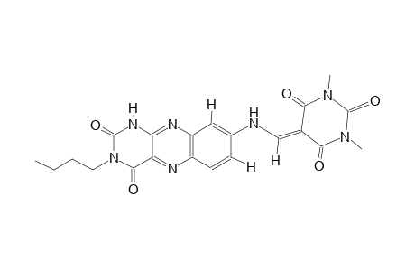2,4,6(1H,3H,5H)-pyrimidinetrione, 5-[[(3-butyl-1,2,3,4-tetrahydro-2,4-dioxobenzo[g]pteridin-8-yl)amino]methylene]-1,3-dimethyl-