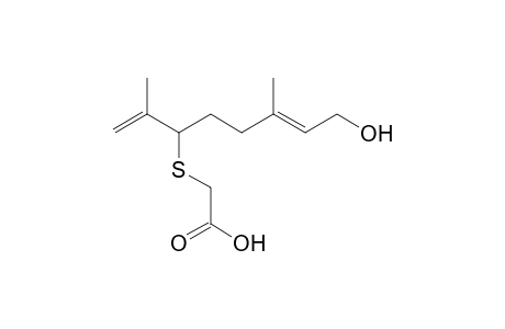 3,7-Dimethyl-6-[(hydroxycarbonyl)methylthio]-2,7-octaden-1-ol