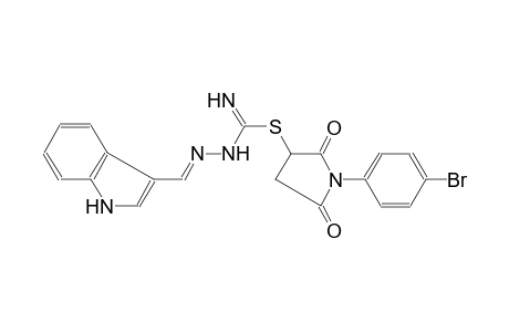 1H-indole, 3-[(E)-[[[[1-(4-bromophenyl)-2,5-dioxo-3-pyrrolidinyl]thio]iminomethyl]hydrazono]methyl]-